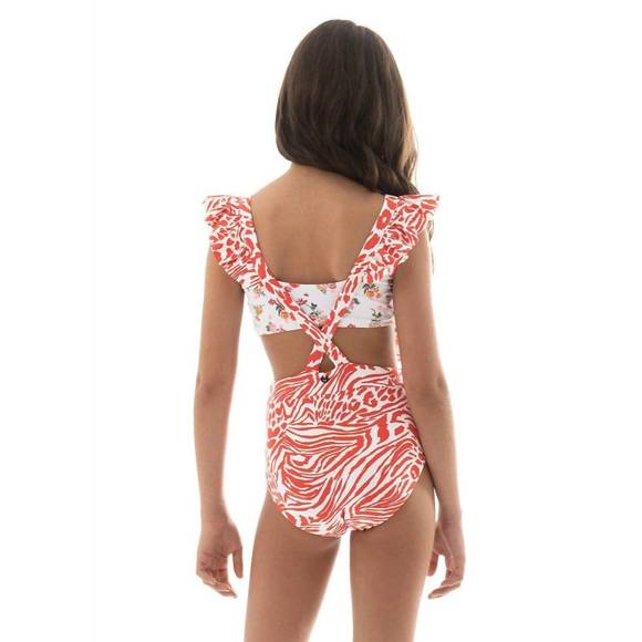 NEW MAAJI girls bittersweet one piece in begonia jungle - Picture 2 of 3